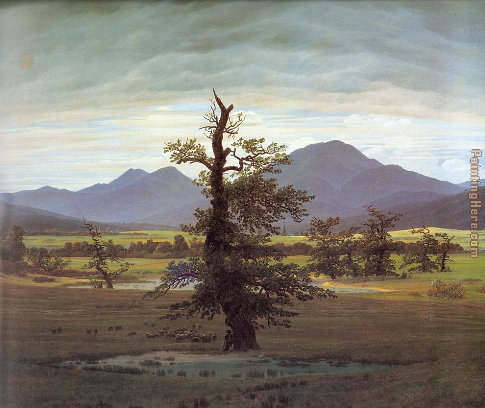Landscape with Solitary Tree painting - Caspar David Friedrich Landscape with Solitary Tree art painting